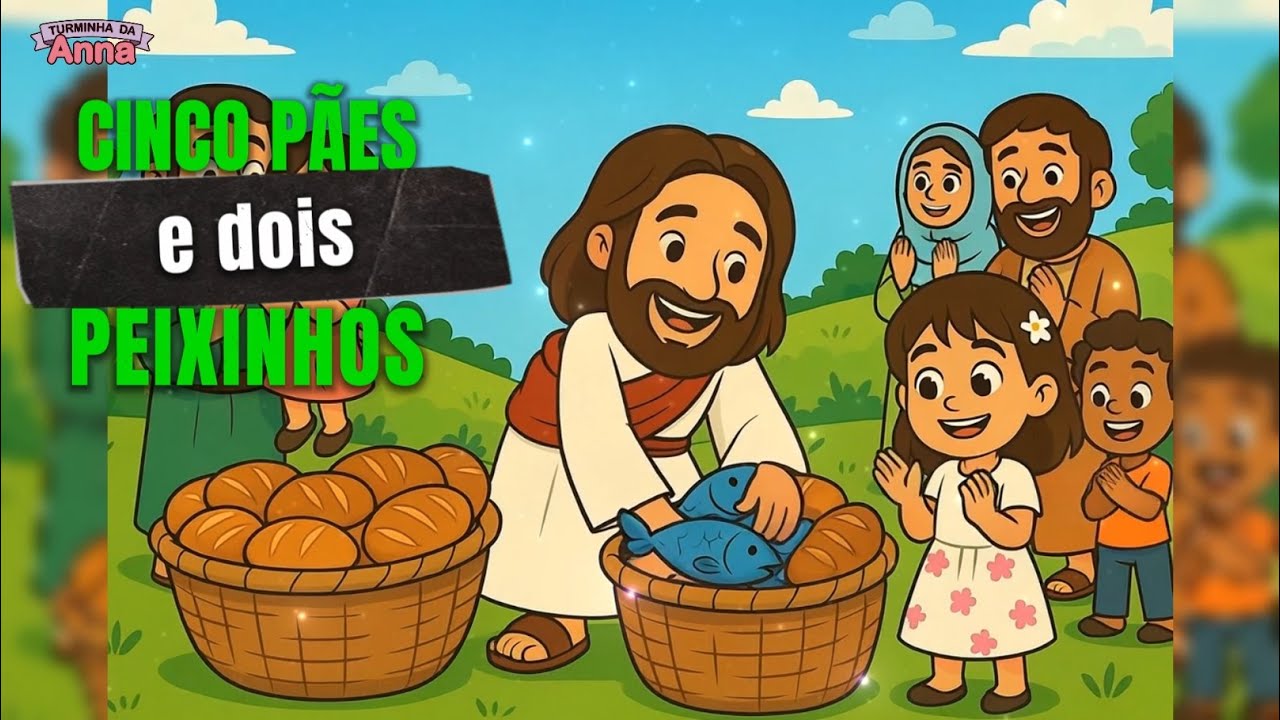 Cinco Pães e Dois Peixinhos | História Bíblica da Parábola ...