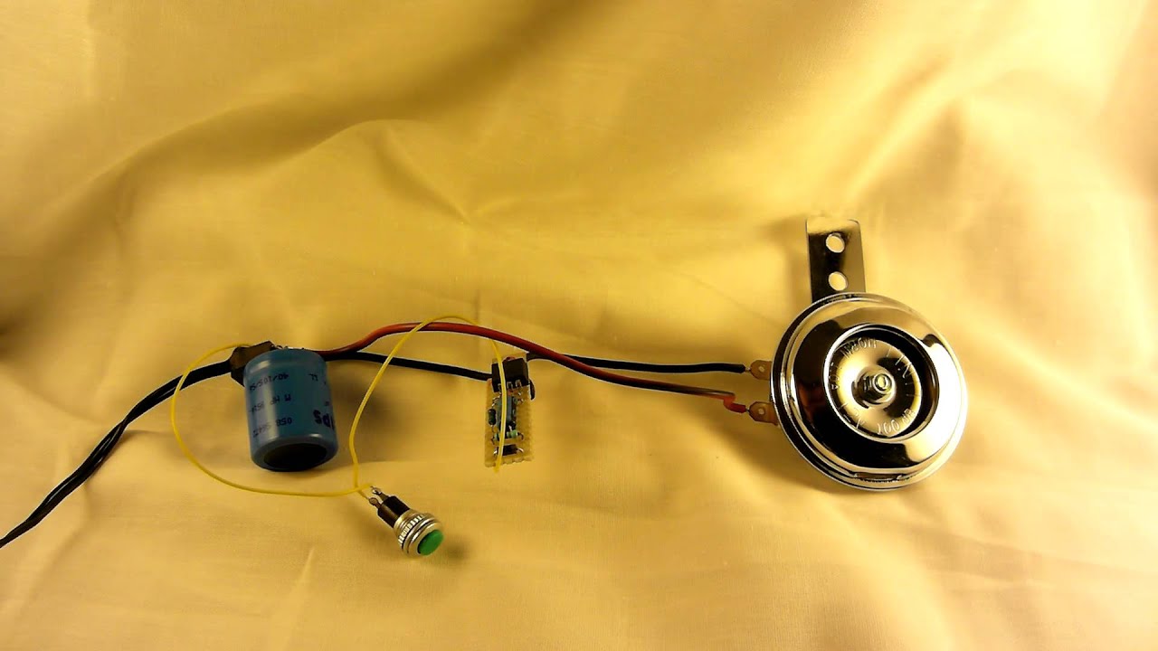 How to adapt a DC horn, for a motorcycle without battery. YouTube