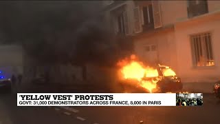Yellow Vest protests: firefighters intervene near the Champs-Elysées area to extinguish burning cars