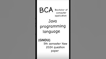 java programming language 5th semester question paper#bca #javaprogramming#new2024#gnduquestionpaper