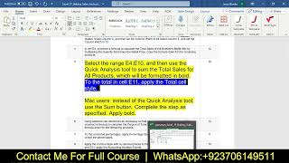 Excel_1F_Baking_Sales | Excel 1F Baking Sales | 1F Baking Sales | Step by Step 100%