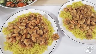 رز بالكاري مع الجمبري بتتبيله سبايسي 