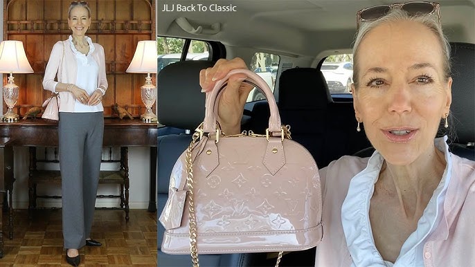 Classic Style: Louis Vuitton Empreinte Leather Montaigne BB Year-Plus  Review & What Fits Inside; White Peasant Top, Pastel-Blue Cropped Jeans  OOTD / Fashion Over 40, 50 – JLJ Back To Classic/