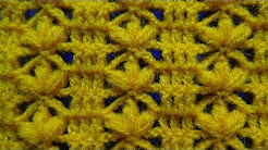 Punto a crochet FLORES en punto garbanzo paso a paso para chalecos y suéteres