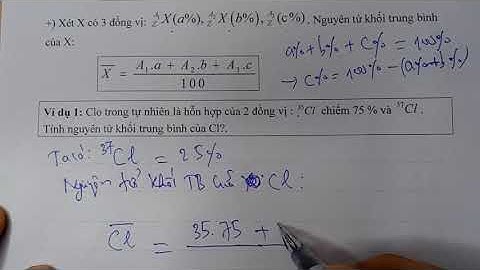 Công thức tính khối lượng nguyên tử trung bình