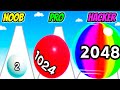 Rolling Ball Run 2048 - NOOB vs PRO vs HACKER