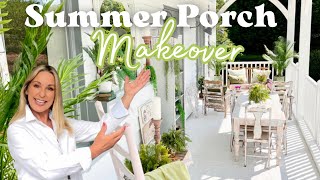 porch makeover ~ summer porch decor ~ thrifted decor ~ porch decorating ideas