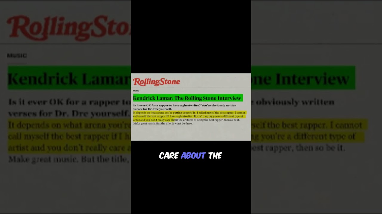 Kendrick's Response to Ghostwriter Allegations