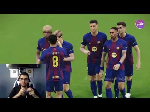 مباراة برشلونة أولمبياكوس دوري أبطال أوروبا 2025 محاكاة مباراة اليوم