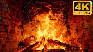 🔥 Virtual Cozy Christmas Fireplace 4K With Burning Fire & Crackling Fire Sounds 10 Hours (No Music)