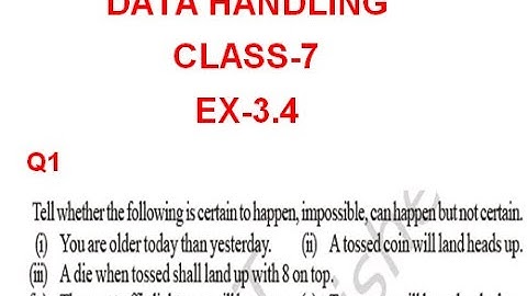 NCERT Solution CLASS-7(VII)  Mathematics CHAPTER-3 Data Handling  Ex-3.4 Q 1@bhullar
