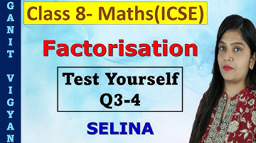 Factorisation | ICSE class 8 mathematics | Ch 13 | Test Yourself | Q3-4 | Selina
