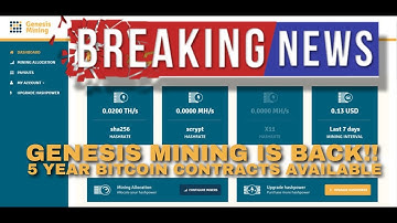 Genesis mining | cloud mining contracts are back