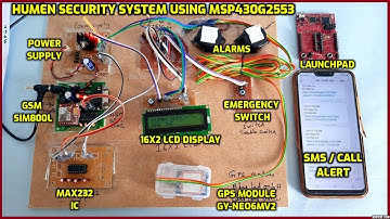 Humen Security System using MSP430G2553, GPS and GSM Module with Call Alert / SMS Notification