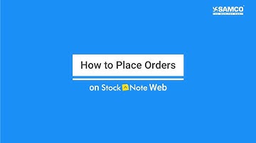 How to Place Orders on the StockNote Web