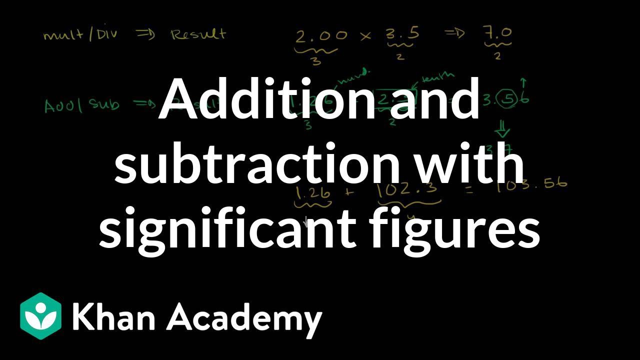 Addition and subtraction with significant figures (video)  Khan With Adding Subtracting Scientific Notation Worksheet