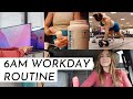 6AM MORNING ROUTINE while working 9-5 //motivation & productivity tips, fitness habits image