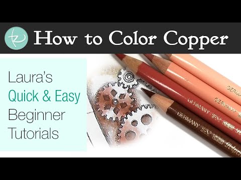 Come colore di rame metallo con matite colorate Polychromos! Quick & Easy adulti Coloring Tutorial
