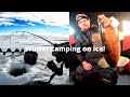 Winter camping 16 miles out on a lake! (catch n cook)