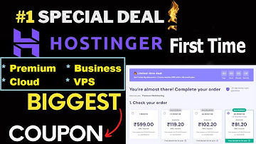 Hostinger Coupon Code 2025 | 94% OFF All Plans Cloud, VPS hosting discount Code | 100% Free Domain