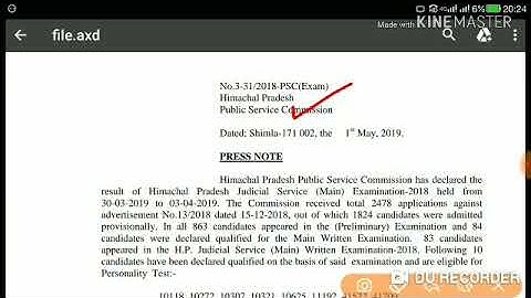 HP Judicial Services Main Examination Result Declared Today | Held on - 30 March to 3 April 2019 |