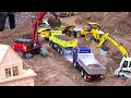 Rc construction site lots of trucks excavators dump trucks part 12 modellhobbyspiel leipzig 2023