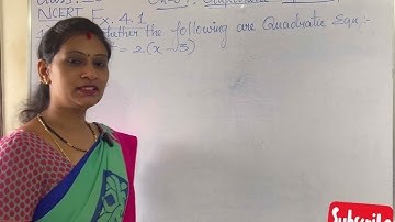 Class 10 (CBSE) - Chapter 4 - Quadratic Equations (Ex.4.1) Q No 1 (Sub Division - i)