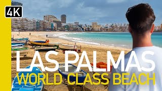 Best Beach Town In The Canaries In 2024? 4K Walk In Las Palmas Beach, Gran Canaria 2024