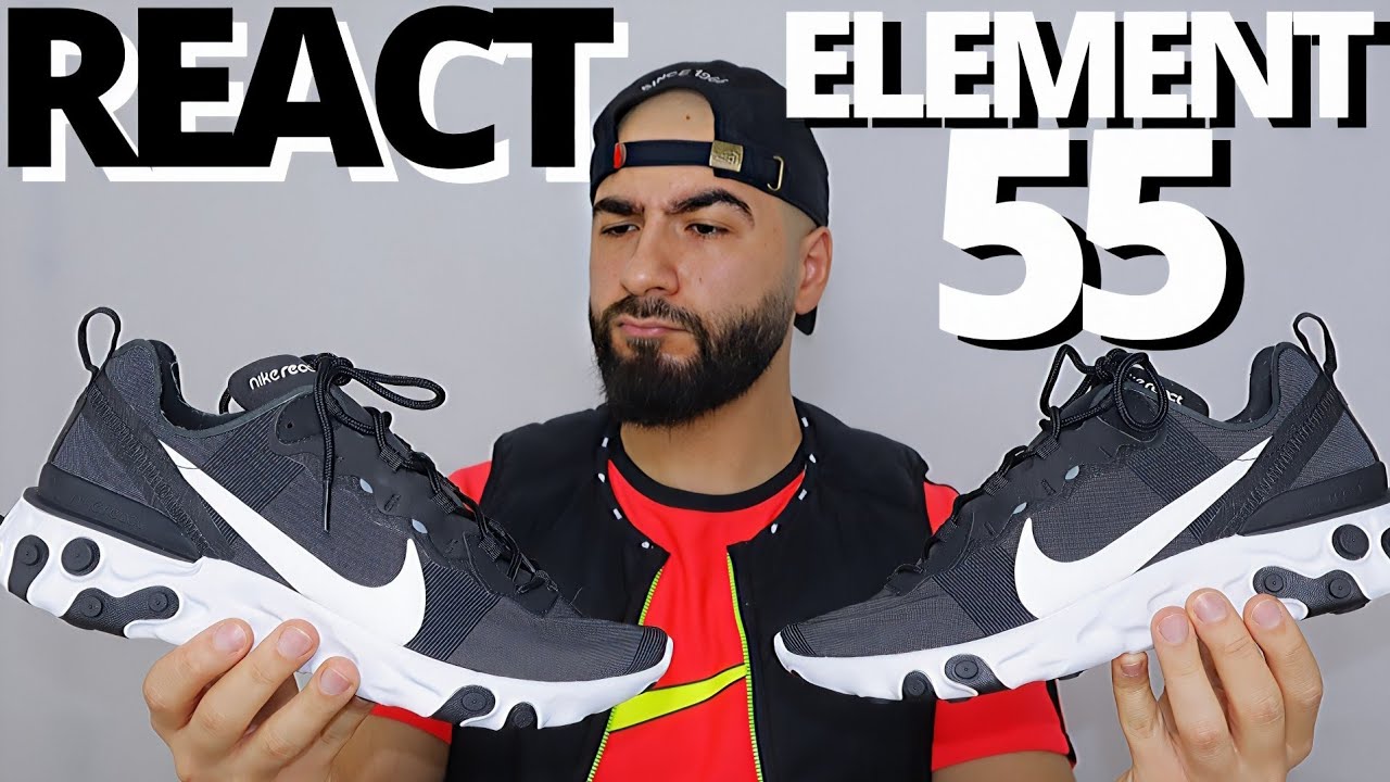 ELEMENT OF SURPRISE. Nike REACT ELEMENT 55 BLACK & WHITE On Foot Review -  YouTube