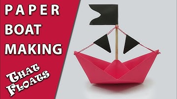How To Make A Paper Boat With Flag - Origami Canoe - DIY Paper Toy Boat Making Tutorial