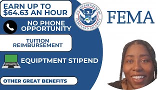 FEMA is Hiring  | Get Paid $64.63/hr | Equipment, No Phones + FEMA Work From Home