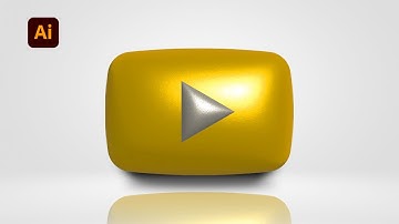 How To Draw The Youtube Golden Play Button Logo In Adobe Illustrator 2024 tutorial