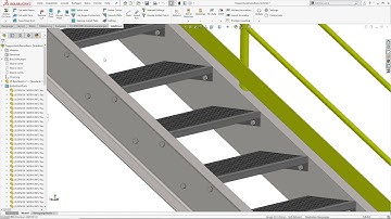 Design of industrial stairs and handrails in SOLIDWORKS with SolidSteel parametric