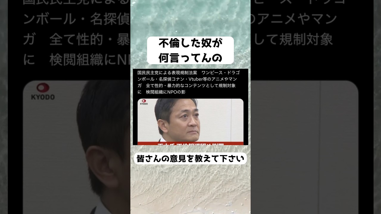 #国民民主党, #表現規制, #表現規制法案, #表現の自由, #アニメ規制, #マンガ規制, #玉木雄一郎, #検閲, #NPO