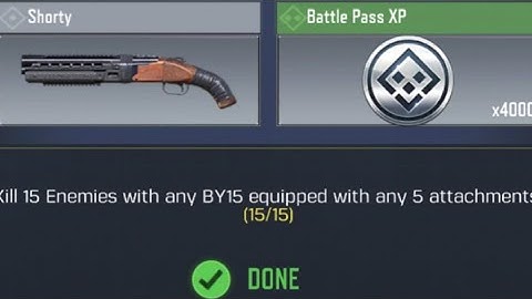 Call Of Duty Mobile Kill 15 Enemies with any BY15 equipped with any 5 attachments Task Complete