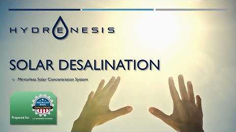 Hydrenesis Solar Desalination Solution
