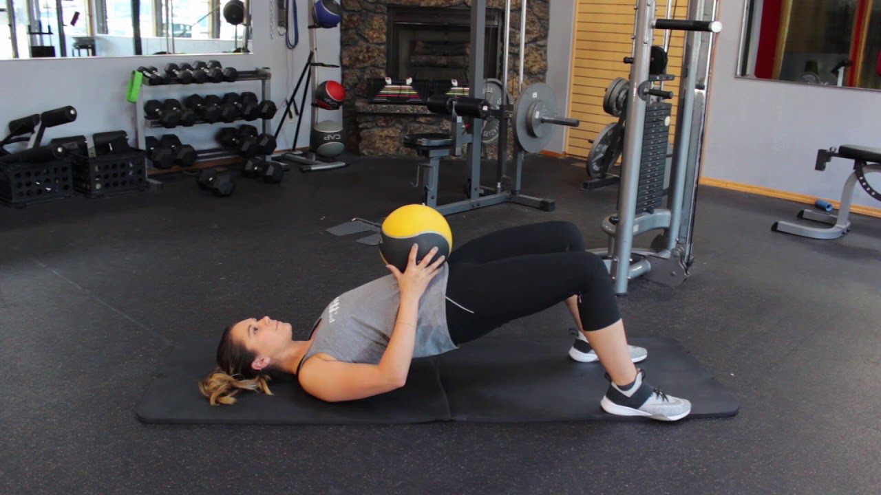 Medicine Ball Glute Bridge YouTube