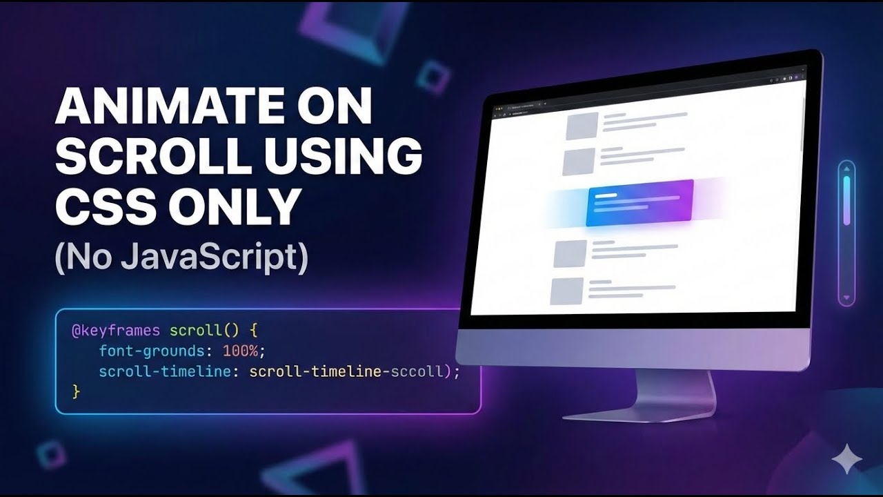 Animate on Scroll using CSS only (No JavaScript) - YouTube