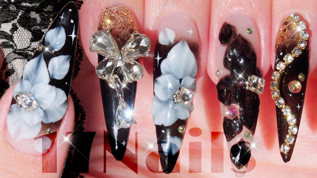 成人式ネイル💅セリア粘土ジェル❄️3Dフラワーネイル - YouTube