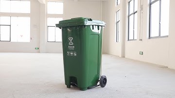 Trash can with foot pedal