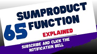The SUMPRODUCT Function in Excel - Explained!