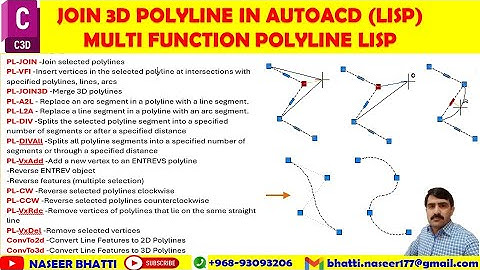 Join 3d Polyline Lisp in AutoCAD | Lisp to Convert 3d Polyline to 2d Polyline | Multi-Function Lisp