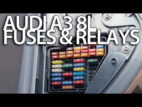Where are fuses and relays in Audi A3 8L (cabin and engine fuse box location)