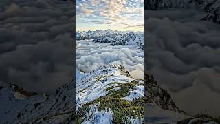 Cozy Mountain Ambience Cloud Hyperlapse & Soft Wind ASMR❄#shorts #relaxing #cozy #cozyambience #calm