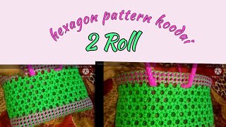 2 Roll hexagon pattern/flower/star pattern basket very easy method to make