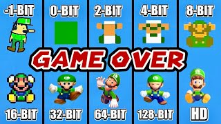 Super Luigi Bros. GAME OVER -1-BIT vs 0-BIT vs 2-BIT vs 4-BIT vs 8-BIT vs 16-BIT vs 32-BIT vs 64-BIT