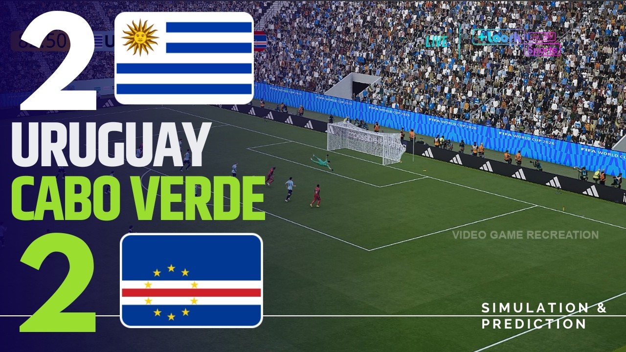 ⚽ Uruguay 2-2 Cabo Verde Highlights | 2026 World Cup Video Game Simulation/Recreation
