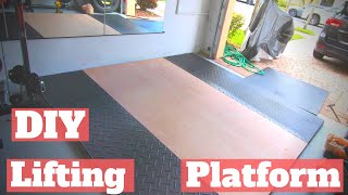 Garage gym lifting platform to level garage floor