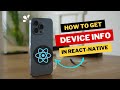 How to get Device Info(mobile information) in react native | Example of getting mobile 📲 information