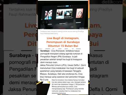 Live bugil Instagram, perempuan di surabaya dituntut 15 bulan bui